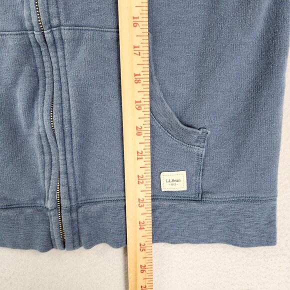 LL Bean Jacket Womens Medium Blue Full Zip Pickleball Hoodie Organic Cotton - Picture 6 of 12